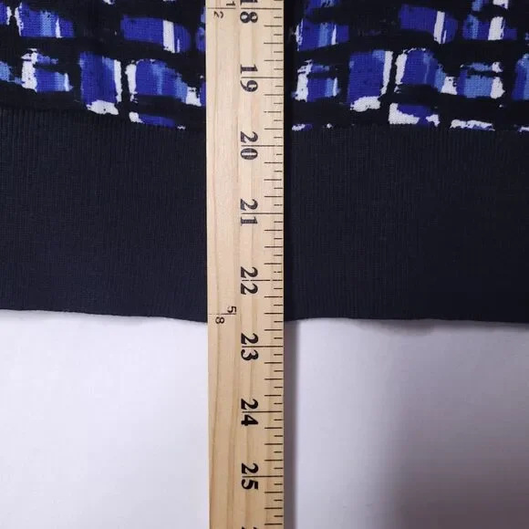 Brooks Brothers Cardigan Womens Small Blue Twinset Abstract Cotton Jersey NWT - Picture 6 of 12